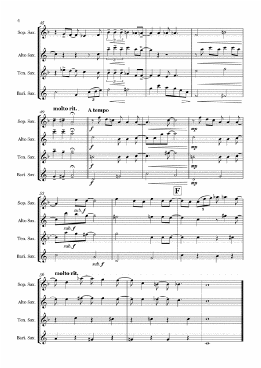 You've Got A Friend In Me Saxophone Quartet scores gallery preview page 4
