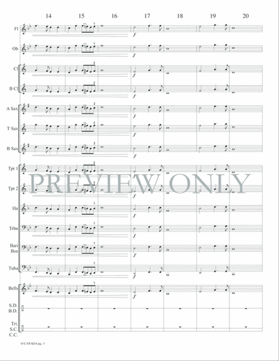 O Canada Concert Band scores gallery preview page 6