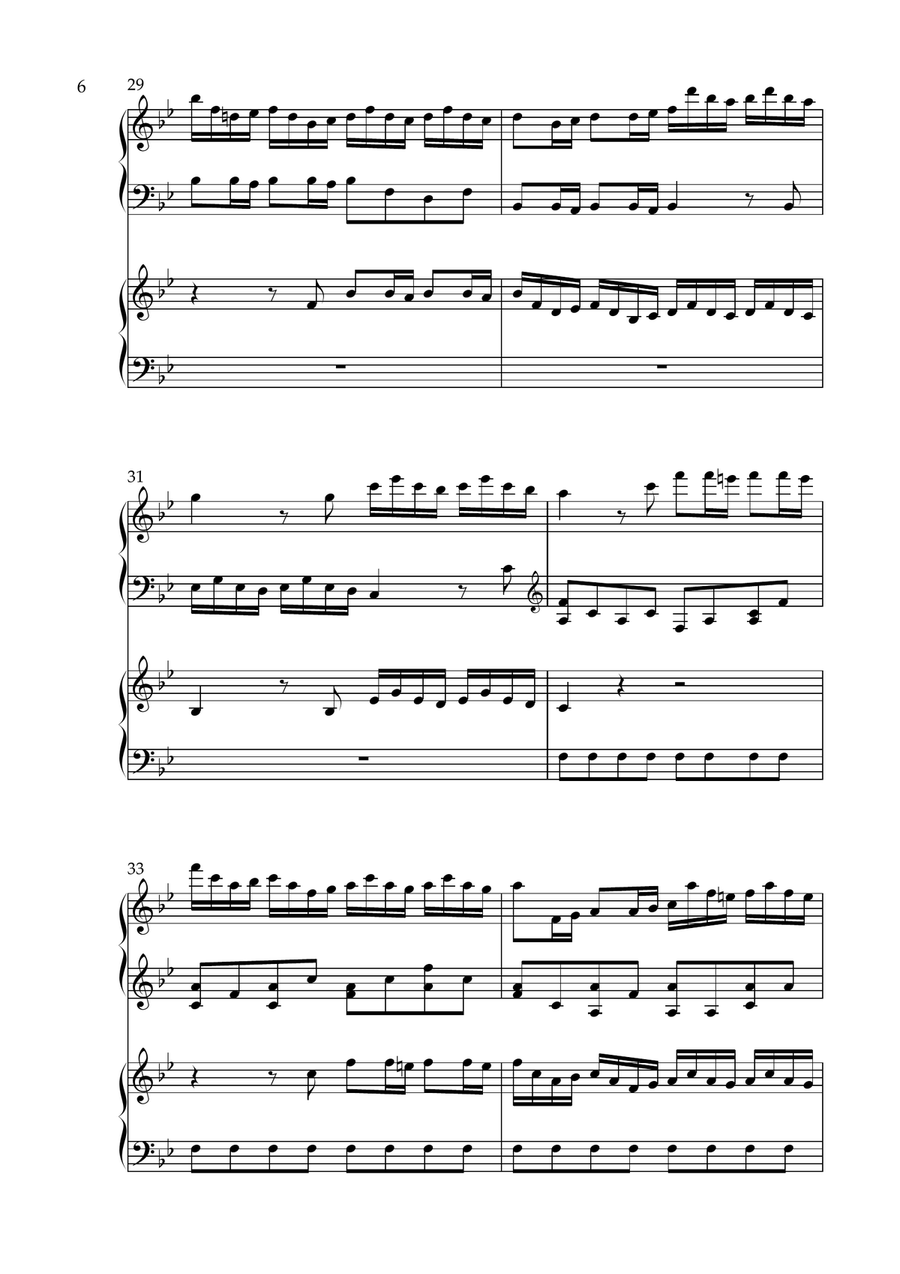 Brandenburg Concerto No. 6 in Bb Major, BWV 1051 (arr. for Organ Duet) by Johann Sebastian Bach Organ Solo scores gallery preview page 6
