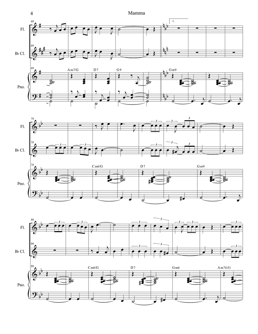 Mama (mamma) Mama (mamma) Woodwind Duet scores gallery preview page 4