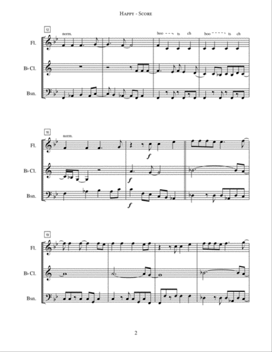 Happy Happy Woodwind Trio scores gallery preview page 4