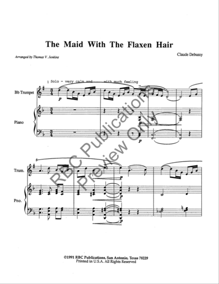 Maid With Flaxen Hair Trumpet Solo B-Flat Trumpet scores gallery preview page 4