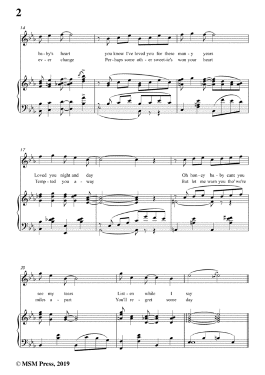 Turner Layton-After You've Gone,in E flat Major,for Voice and Piano Voice Solo scores gallery preview page 4