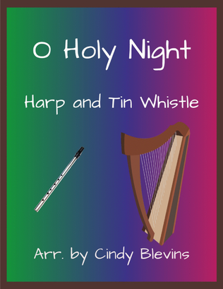 Book cover for O Holy Night, Harp and Tin Whistle (D)