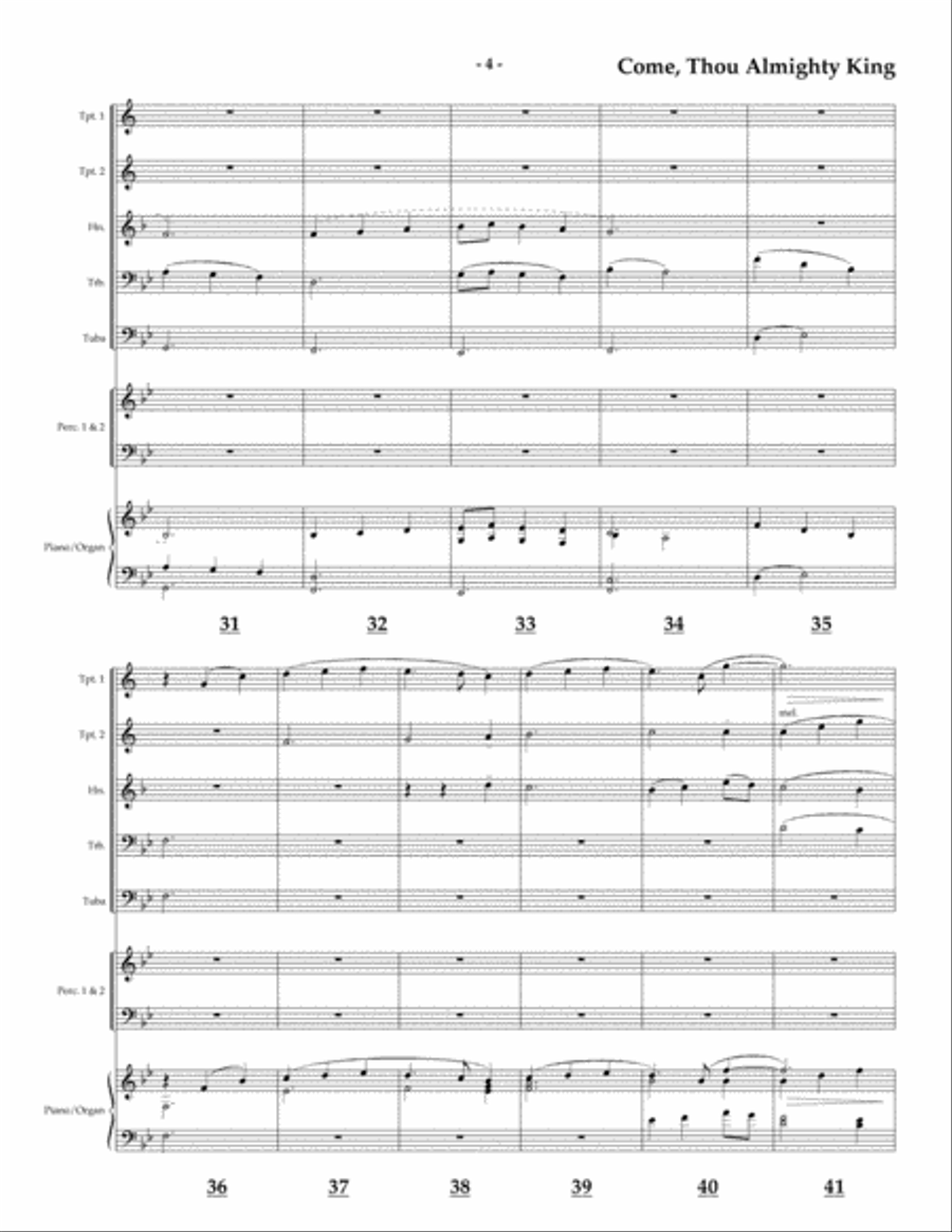 Come Thou Almighty King for Brass Quintet Brass Quintet scores gallery preview page 4