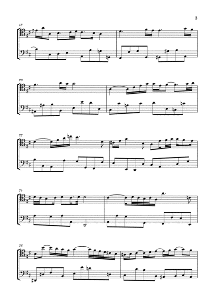 Bach: Air on the G String for Trombone and Violoncello Trombone scores gallery preview page 3