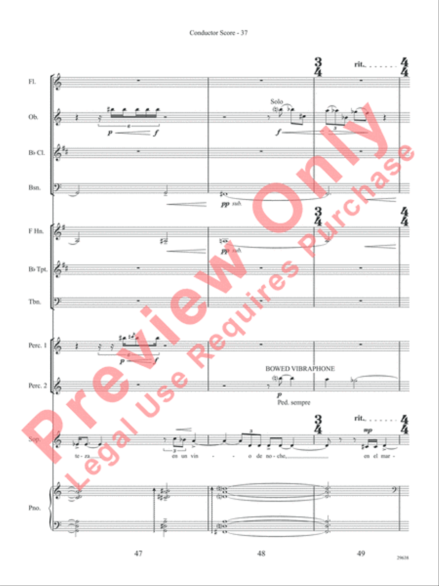 Three Spanish Songs (for Soprano and Wind Ensemble) Concert Band scores gallery preview page 42