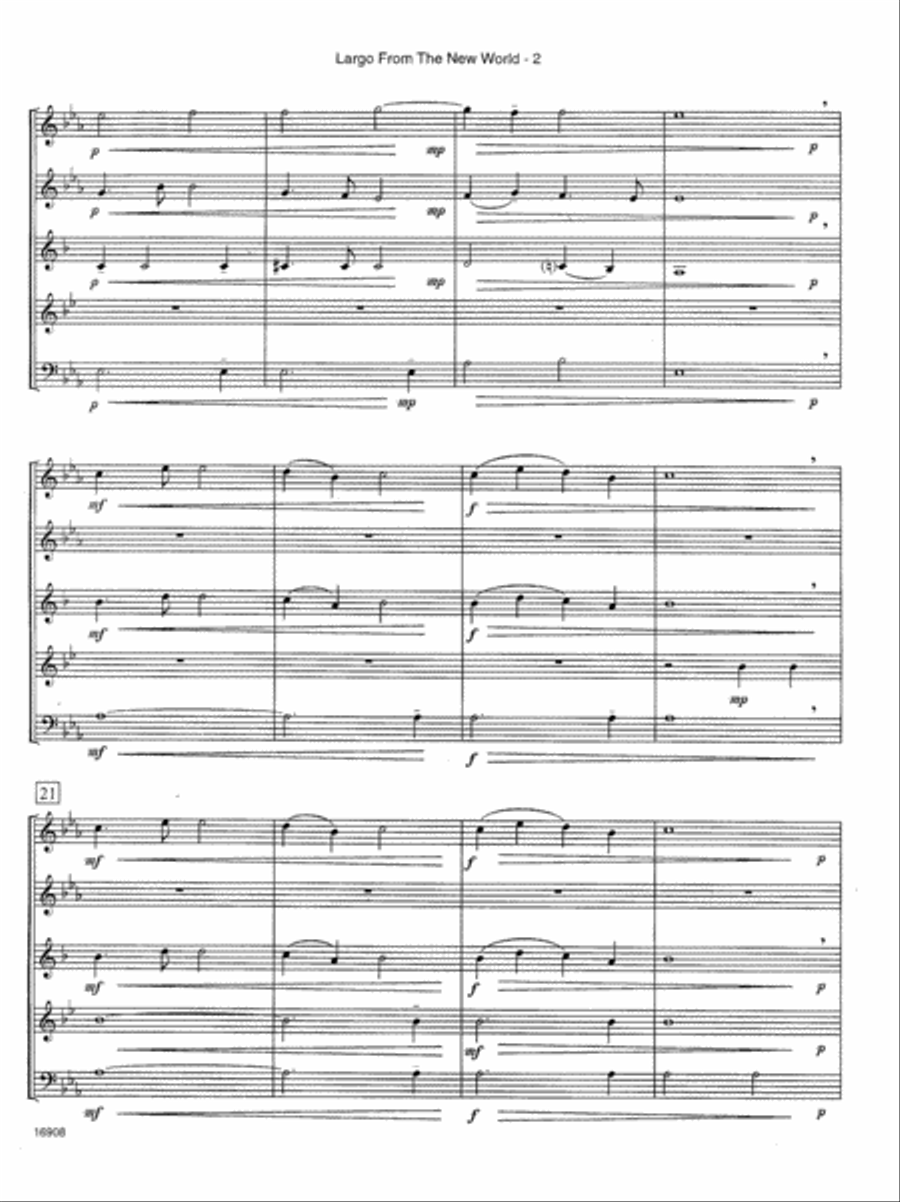 Largo From The New World (Going Home) Woodwind Quintet scores gallery preview page 3
