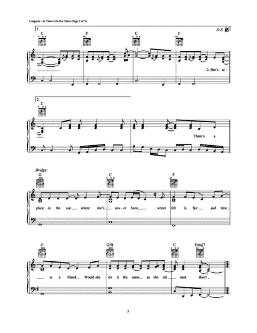 Is There Life Out There Piano, Vocal, Guitar scores gallery preview page 3