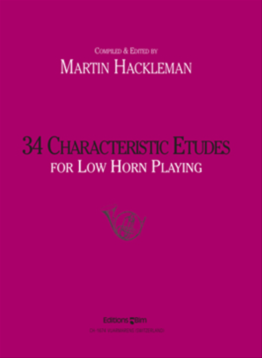 34 Characteristic Etudes for Low Horn Playing Horn scores gallery preview page 1