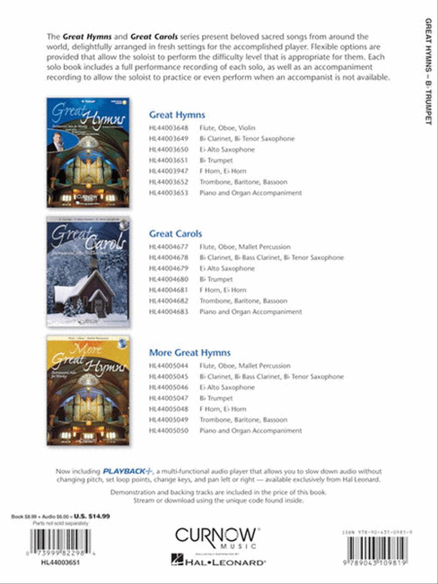 Great Hymns (audio access included) B-Flat Trumpet scores gallery preview page 5