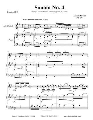 Vivaldi: Sonata No. 4 for Alto Clarinet & Piano