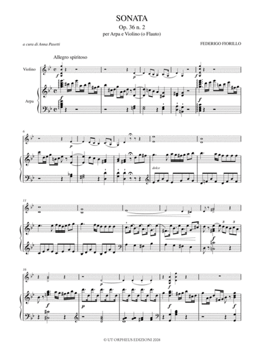 Sonata Op. 36 No. 2 for Harp and Violin (Flute)