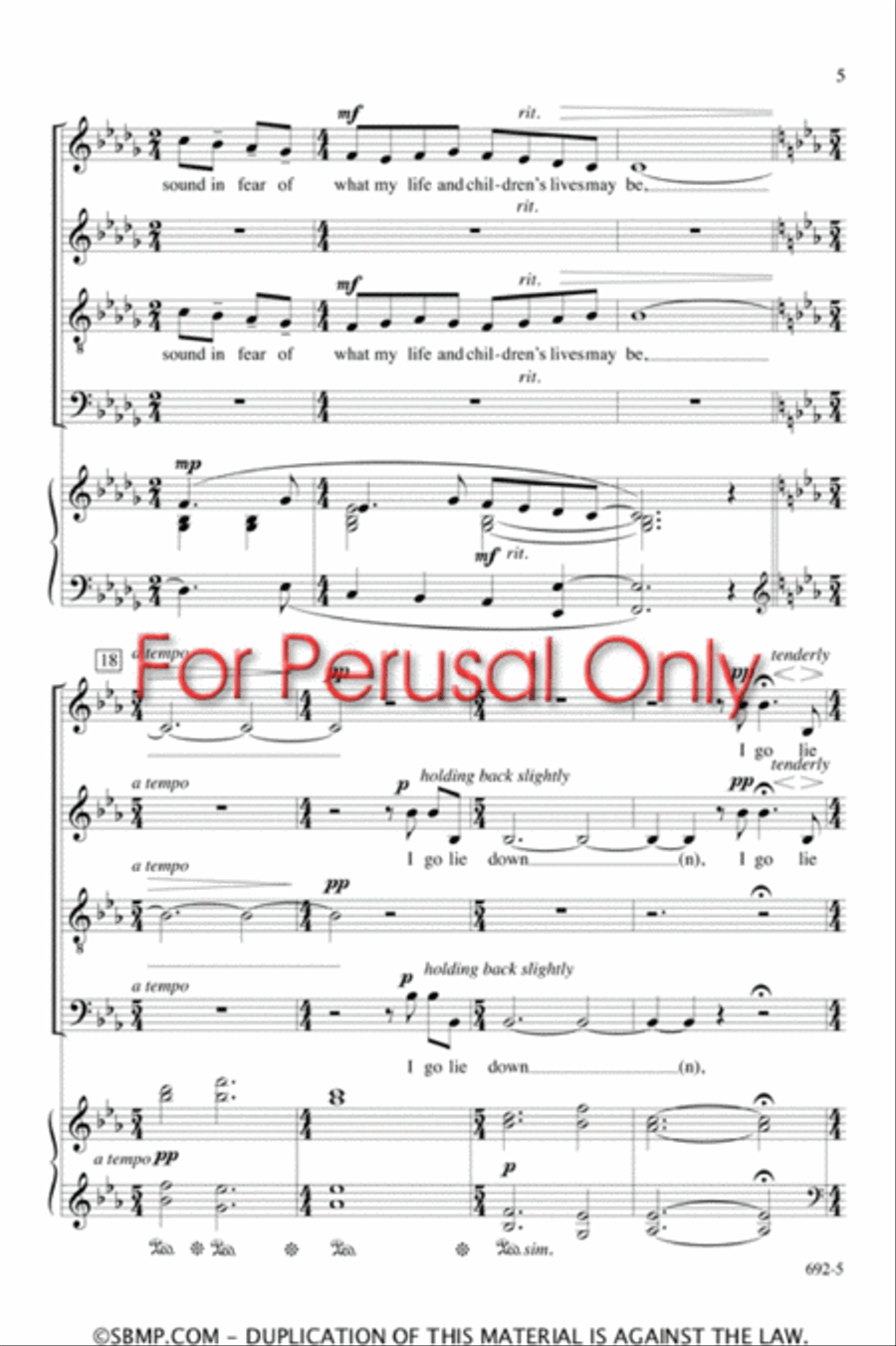 The Peace of Wild Things The Peace of Wild Things 4-Part scores gallery preview page 4