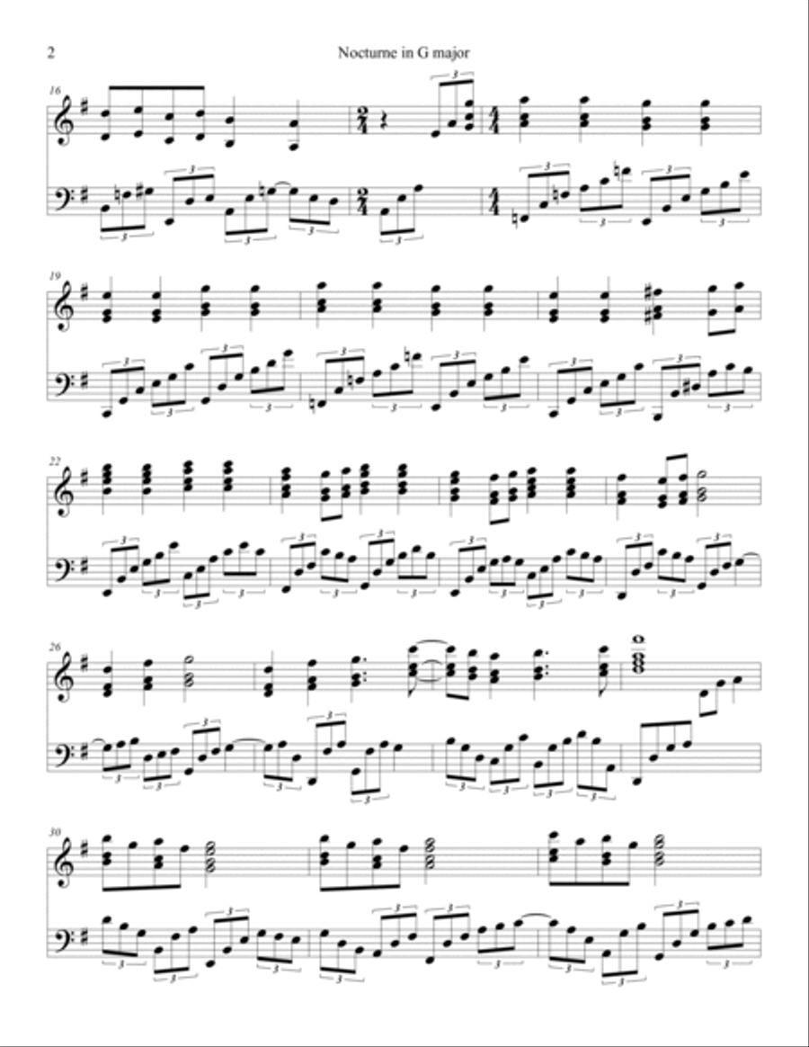 Nocturne in G Major Nocturne in G Major Piano Solo scores gallery preview page 2