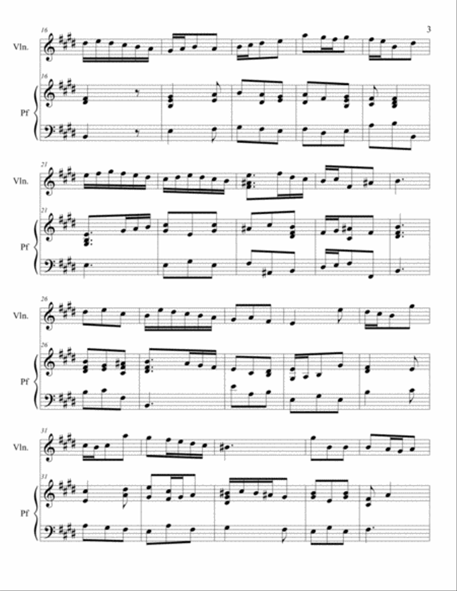 ALLEGRO - 4th Movement from Sonata in E, HWV 373 Violin Solo scores gallery preview page 3