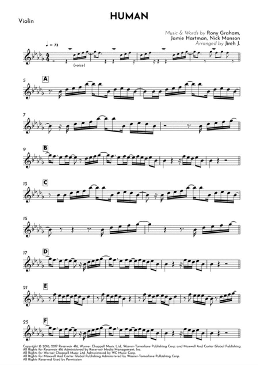 Human Violin Solo scores gallery preview page 2