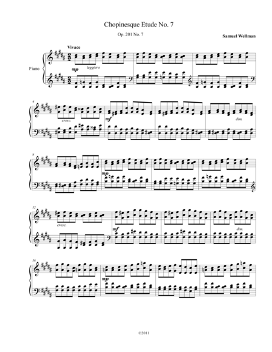 Chopinesque Etude No. 7 in B