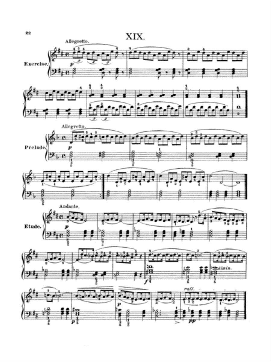 Bertini: Twenty-five Primary Etudes, Op. 166 Piano Method scores gallery preview page 1