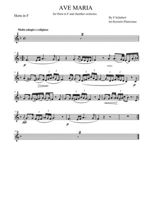Ave Maria (For Horn in F and chamber orchestra)