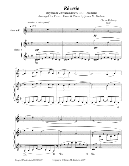 Debussy: Reverie for French Horn & Piano image number null