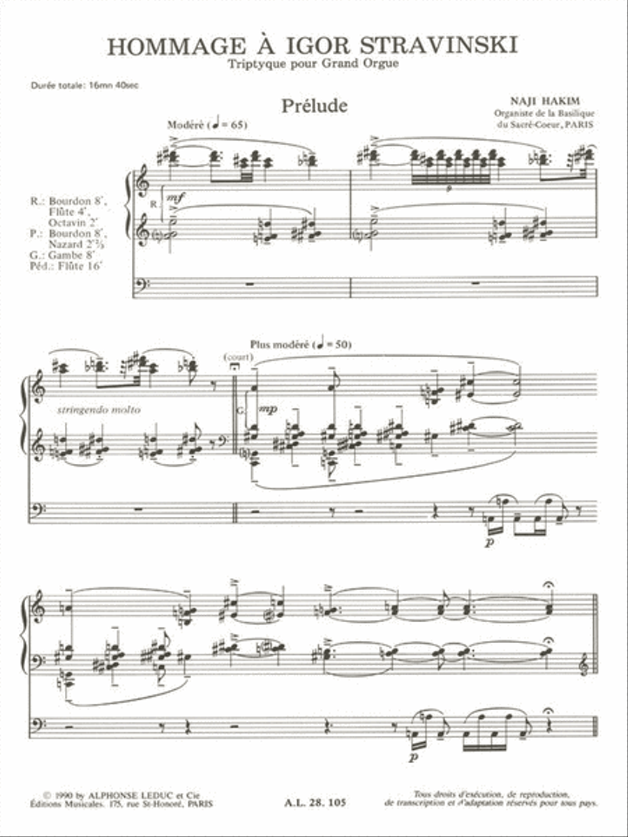 Hommage A Igor Stravinsky (organ) Organ scores gallery preview page 2