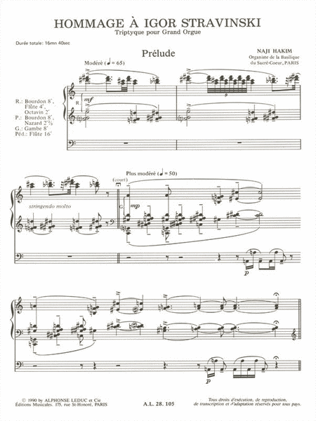 Hommage A Igor Stravinsky (organ)