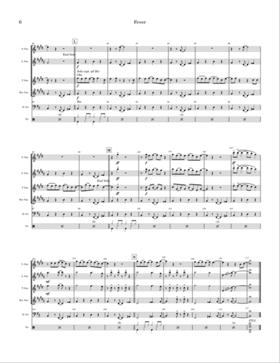 Fever Saxophone Quartet scores gallery preview page 6
