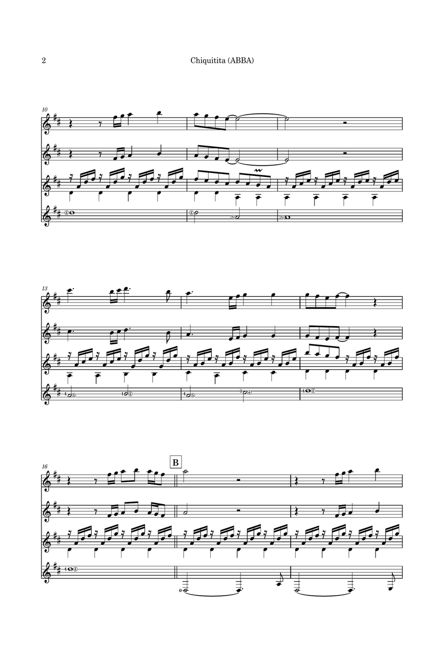 Chiquitita Guitar Ensemble scores gallery preview page 5