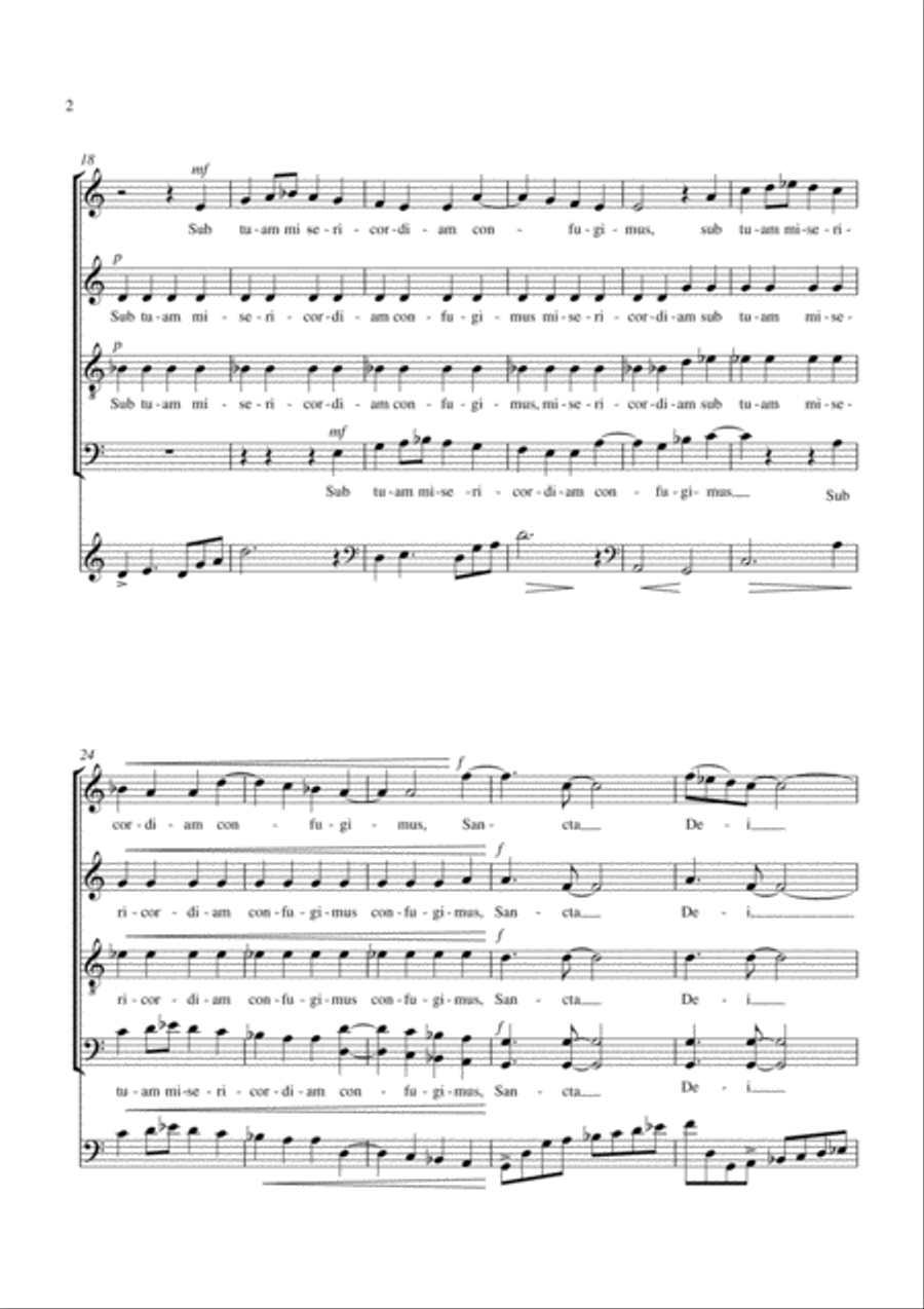 Sub tuam misericordiam (Bajo tu protección) Choir scores gallery preview page 4