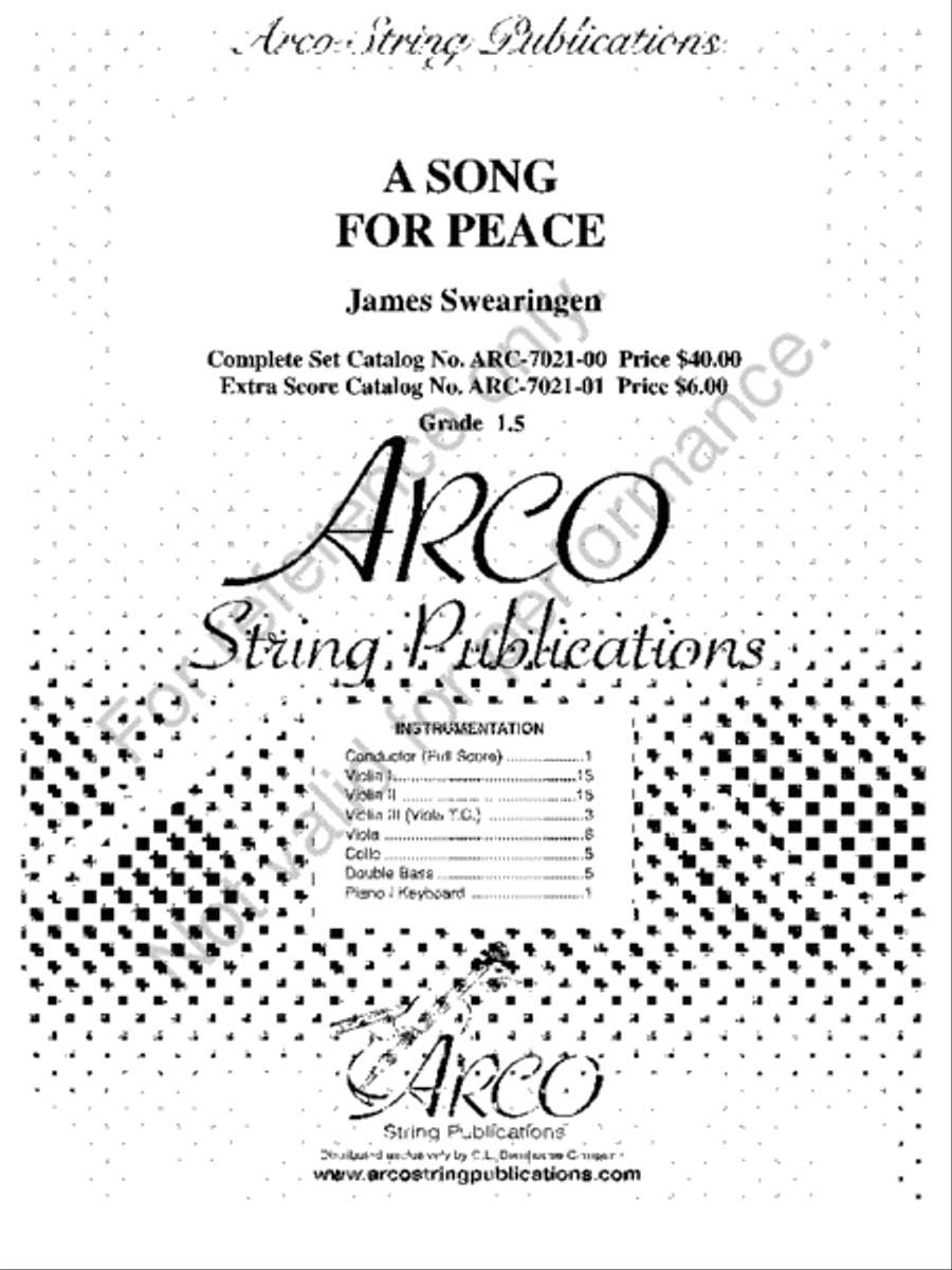 A Song For Peace String Orchestra scores gallery preview page 2