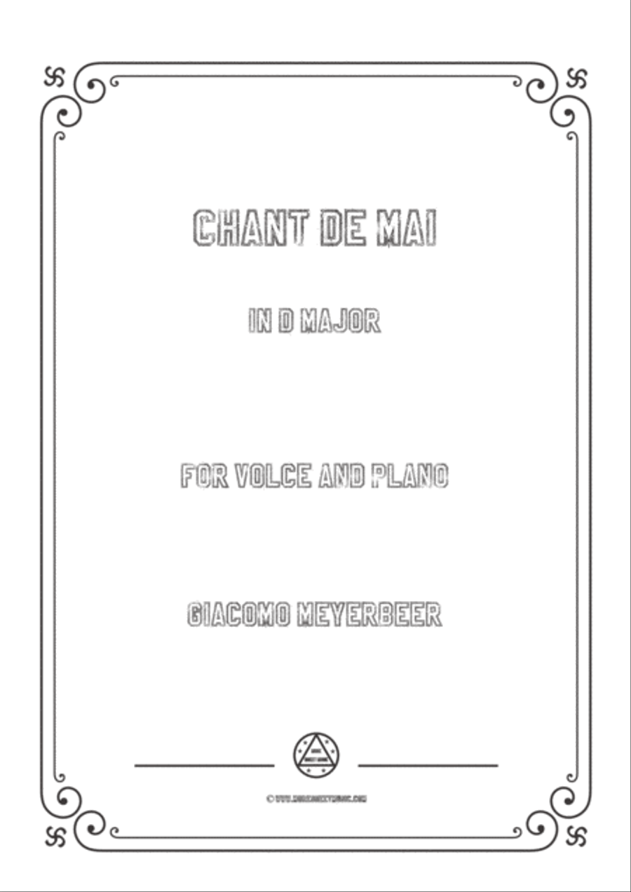 Meyerbeer-Chant de mai in D Major,for Voice and Piano Voice Solo scores gallery preview page 1