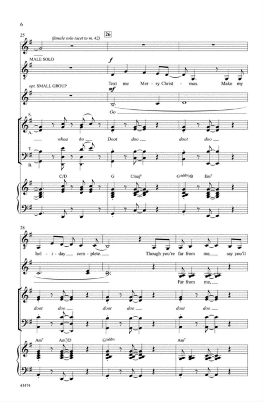 Text Me Merry Christmas A Cappella scores gallery preview page 5
