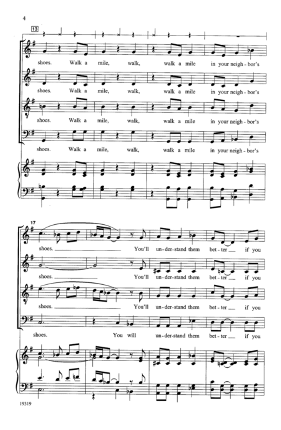 Walk a Mile 4-Part scores gallery preview page 4
