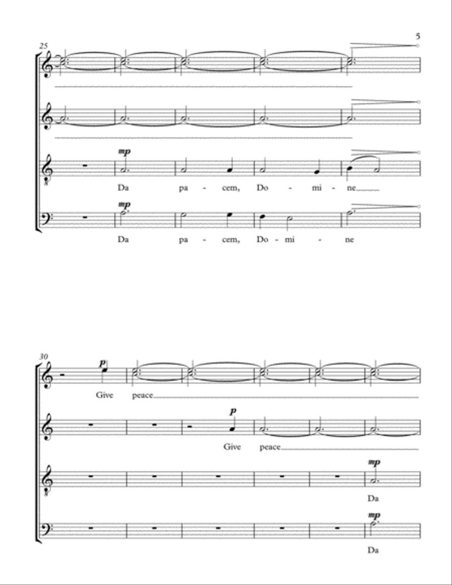 Da pacem, Domine 4-Part scores gallery preview page 5