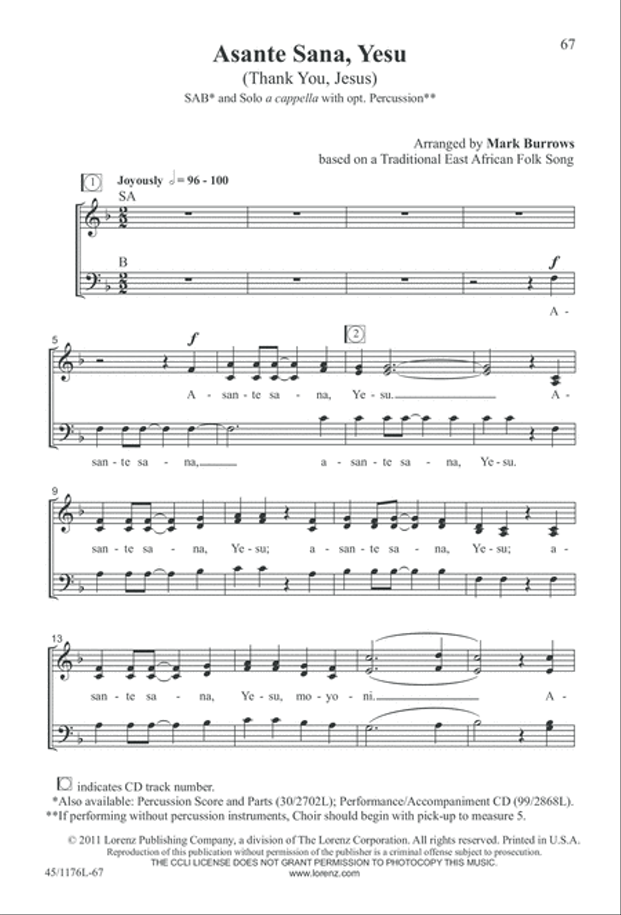 10 More Anthems for about 10 Singers 3-Part scores gallery preview page 67