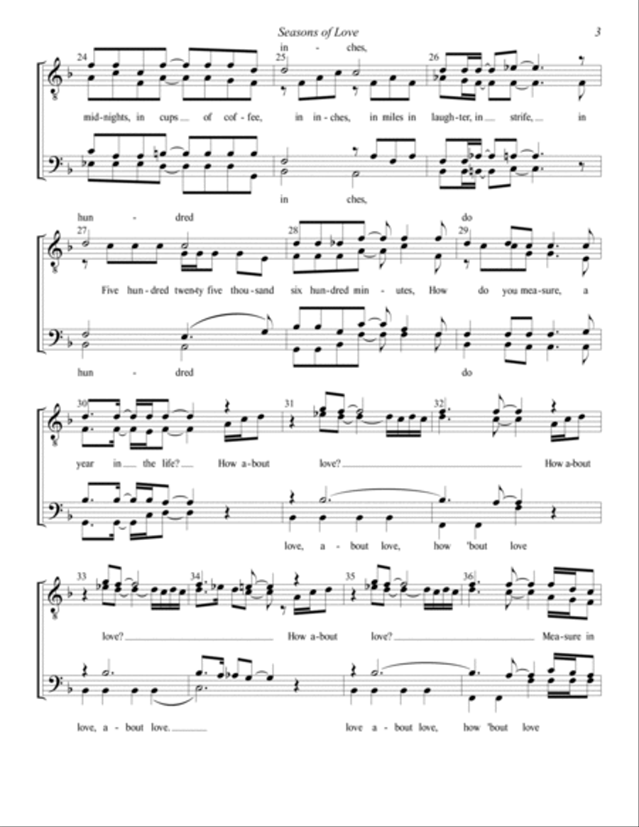 Seasons Of Love TTBB scores gallery preview page 3