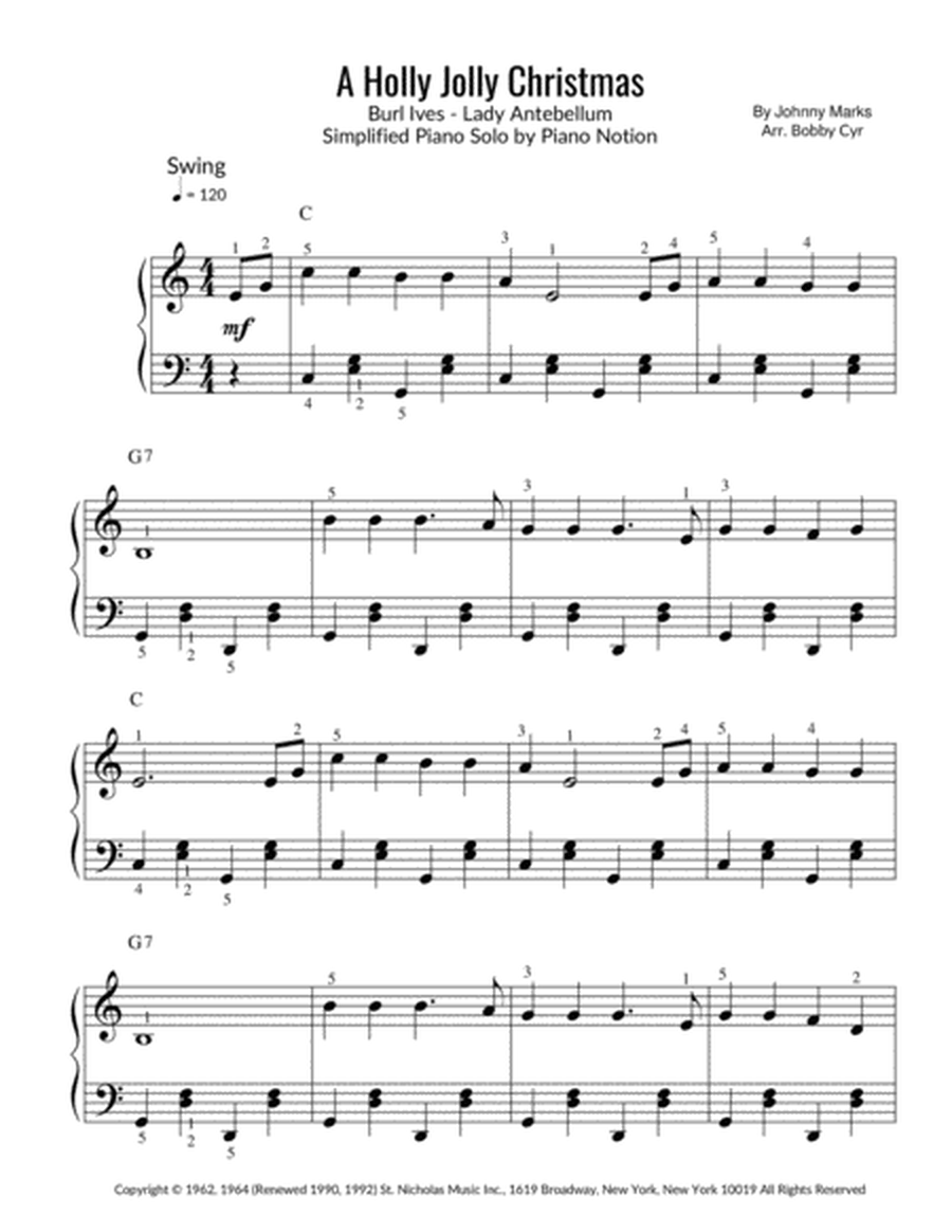 A Holly Jolly Christmas - Burl Ives (Piano Solo)