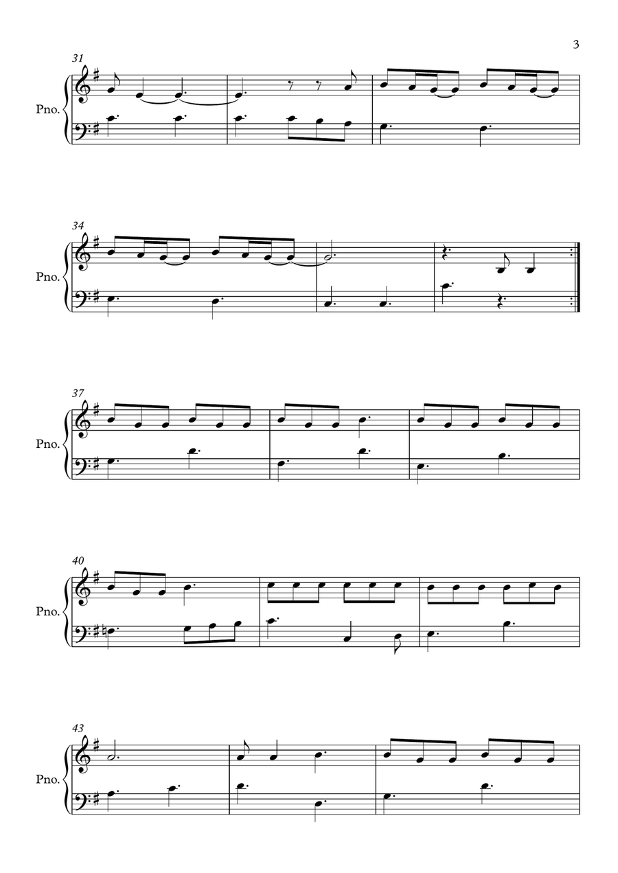 Lover Lover Easy Piano scores gallery preview page 3