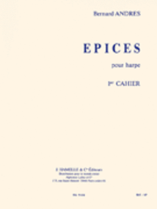 Book cover for Bernard Andres - Epices Pour Harpe (1er Cahier)