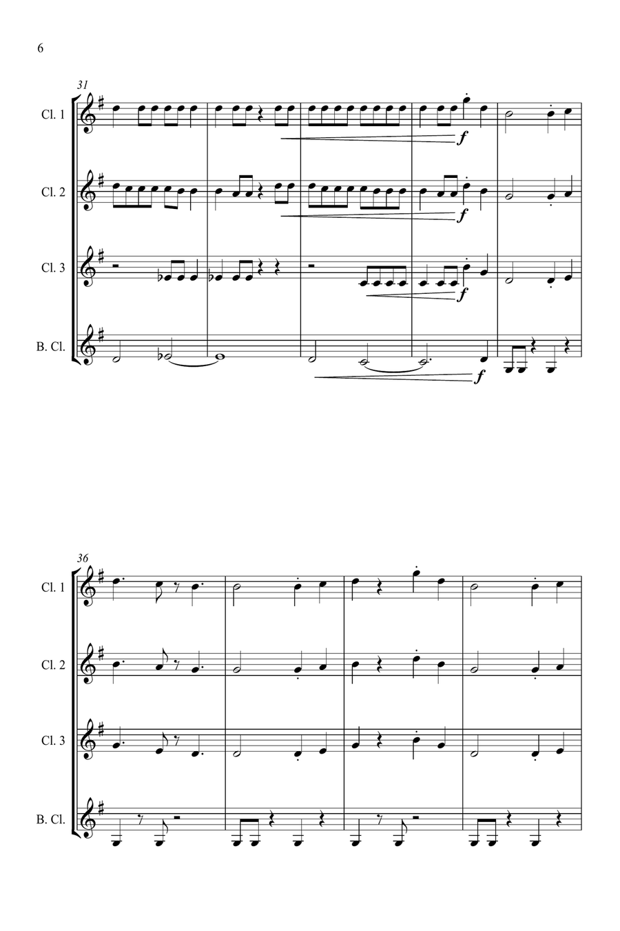 Single Ladies (Put A Ring On It) Clarinet Quartet scores gallery preview page 6