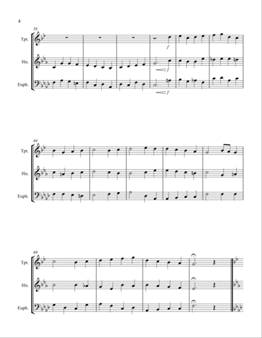 Christmas Music for Brass Trio Brass Trio scores gallery preview page 4