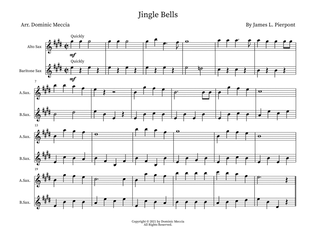 Book cover for Jingle Bells- Alto Sax and Bari Sax Duet