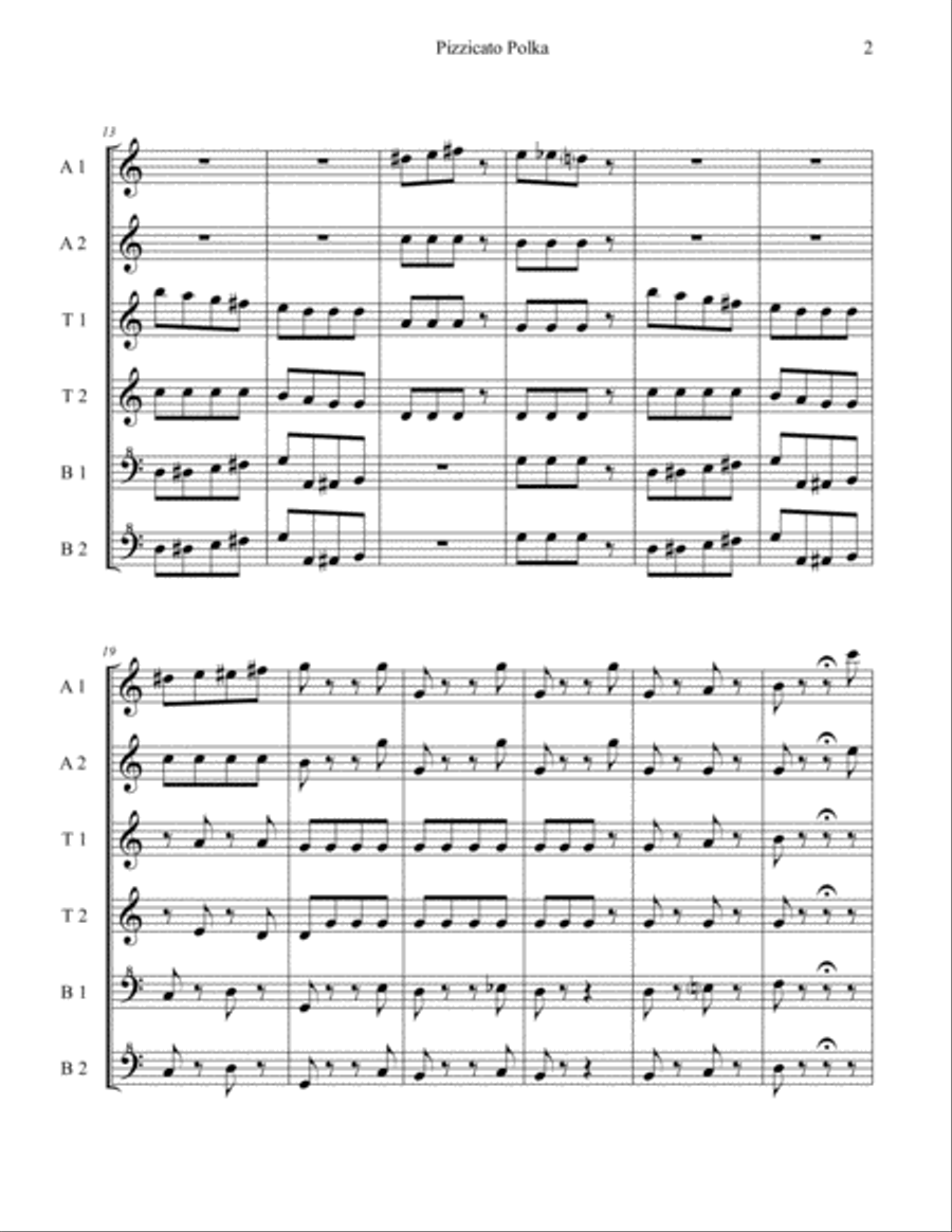 Pizzicato Polka for Recorder Sextet Recorder scores gallery preview page 4