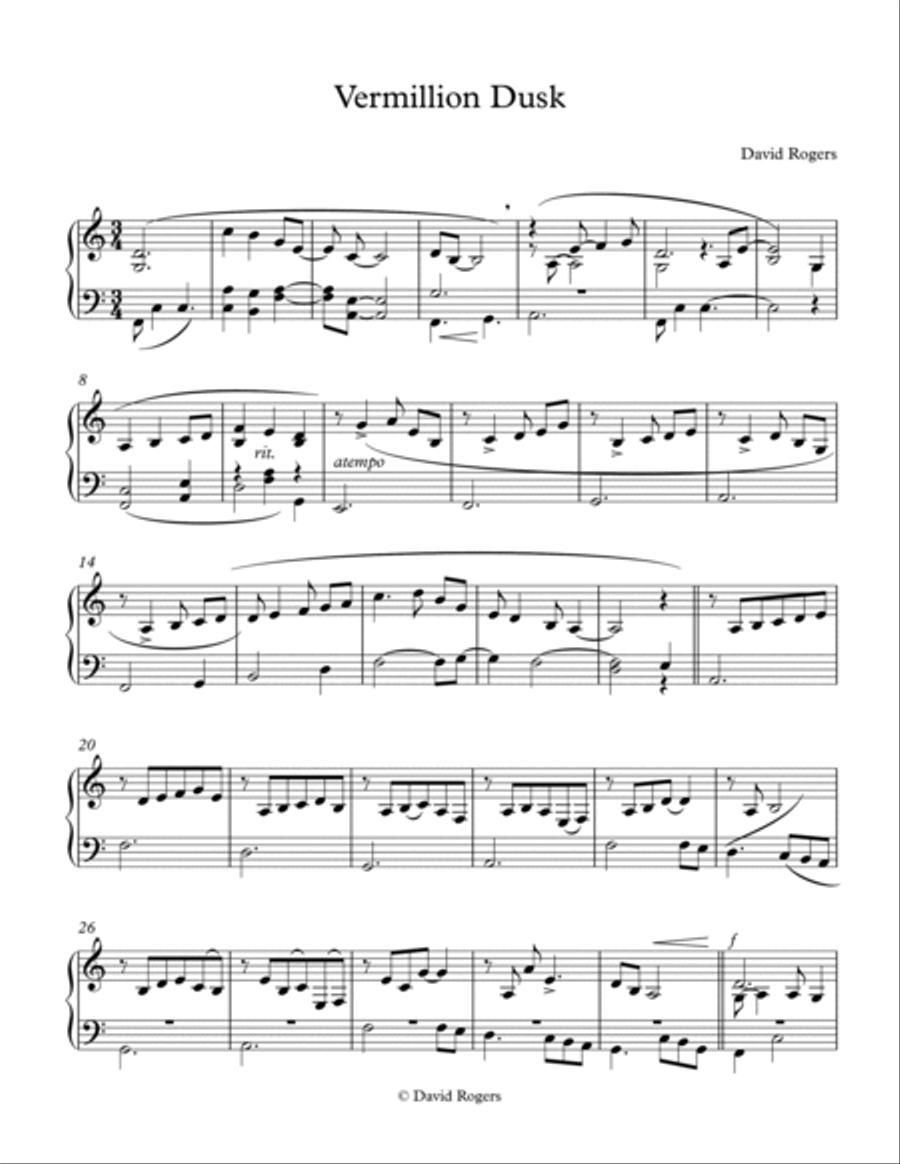 Vermillion Dusk Vermillion Dusk Piano Solo scores gallery preview page 1