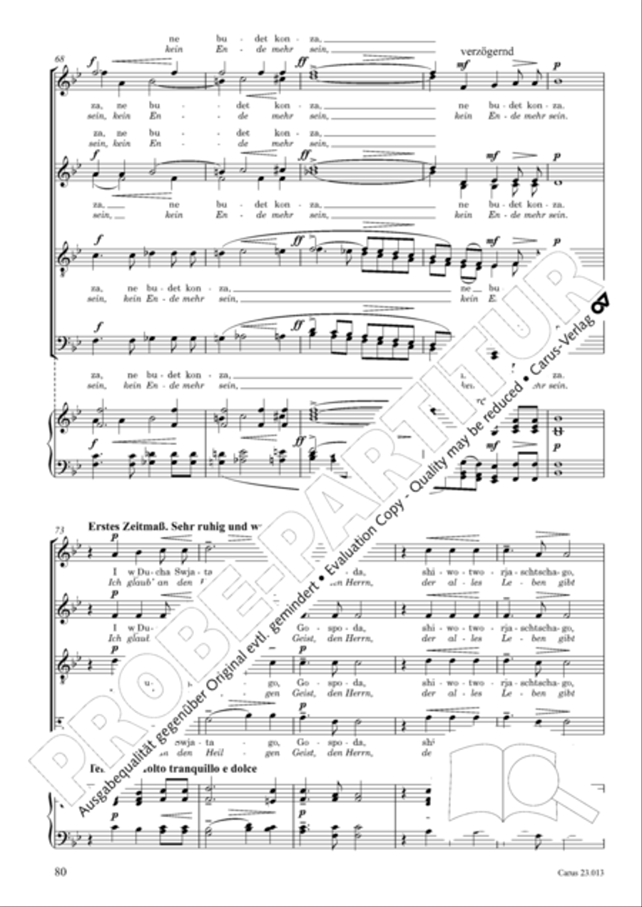 Liturgy of St. John Chrysostom op. 31 for mixed choir a cappella (Chrysostomos-Liturgie op. 31 fur Chor a cappella mit singbarem deutschem Text) A Cappella scores gallery preview page 102
