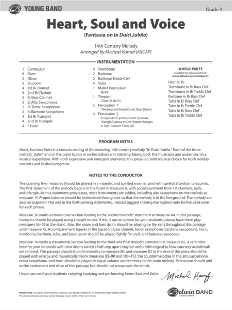 Heart, Soul, and Voice: Score Concert Band scores gallery preview page 1