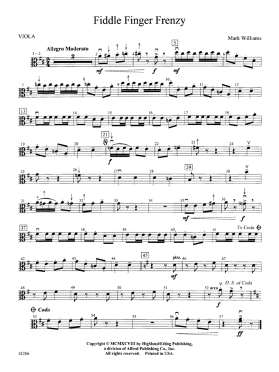 Fiddle Finger Frenzy: Viola String Orchestra scores gallery preview page 1