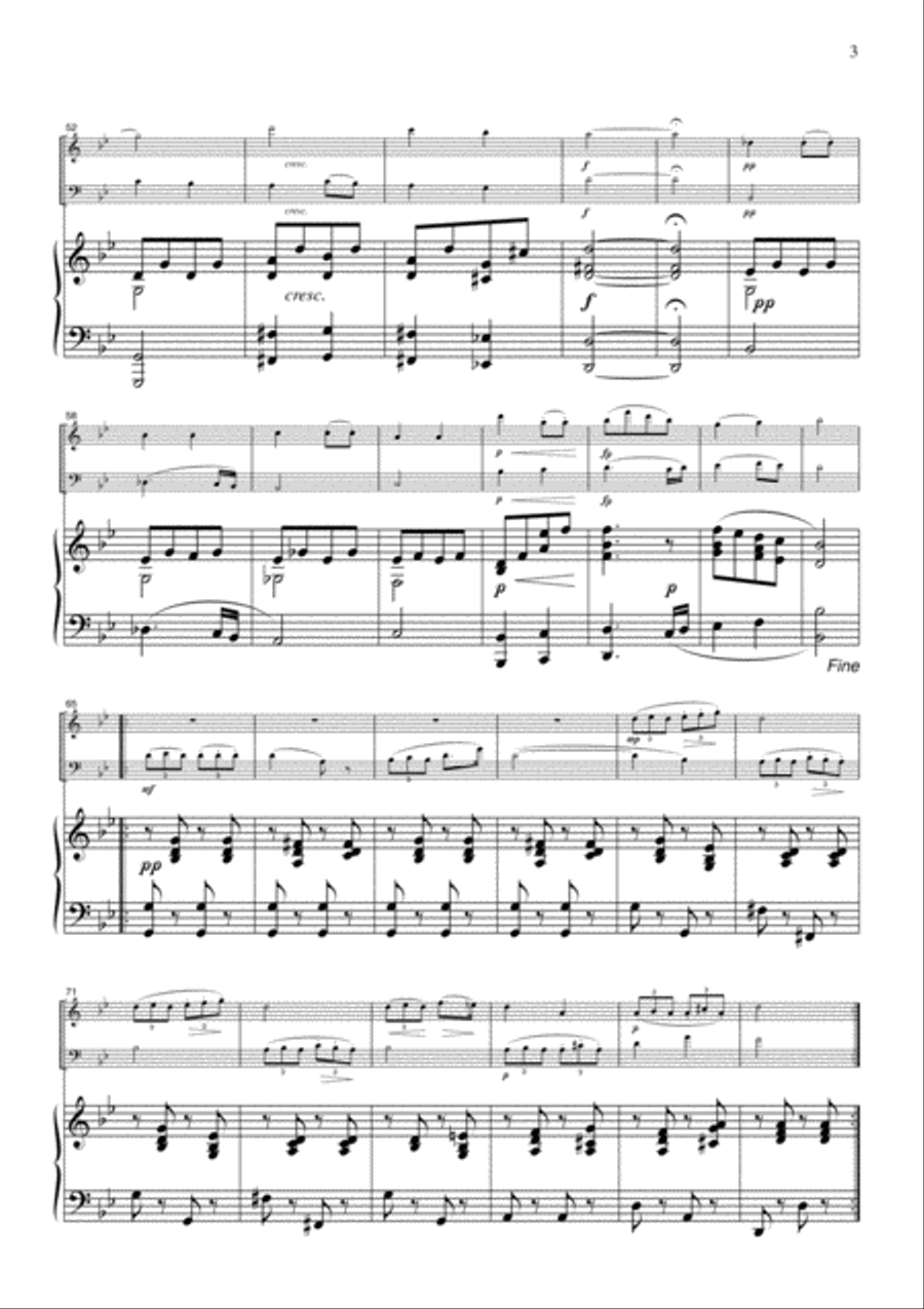 Entr'acte No.3 from Rosamunde, for piano trio, PS103 Piano Trio scores gallery preview page 3