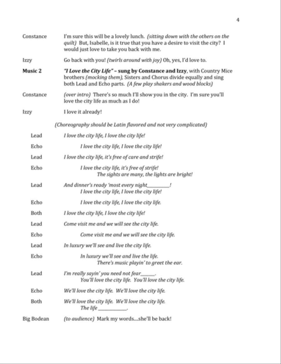 The Tale of the City Mouse and the Country Mouse - SCRIPT